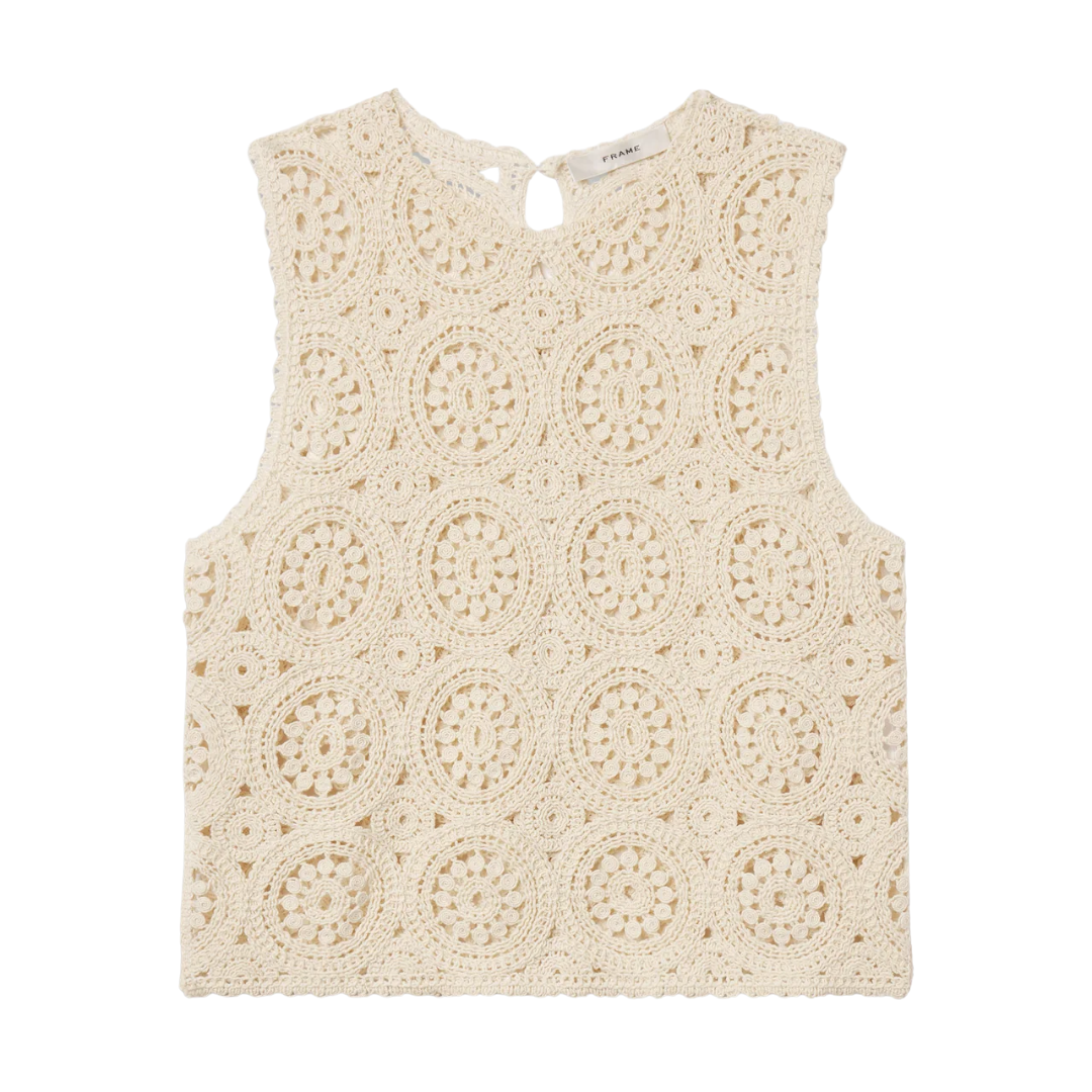 The Crochet Tank in Cream