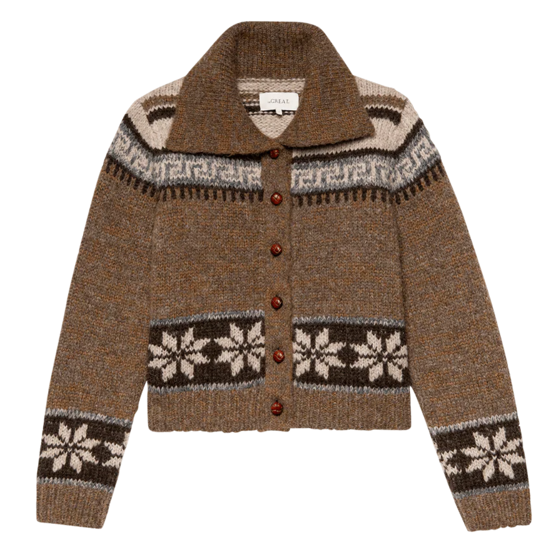 Nordic Scholar Cardigan in Hickory Fair Isle