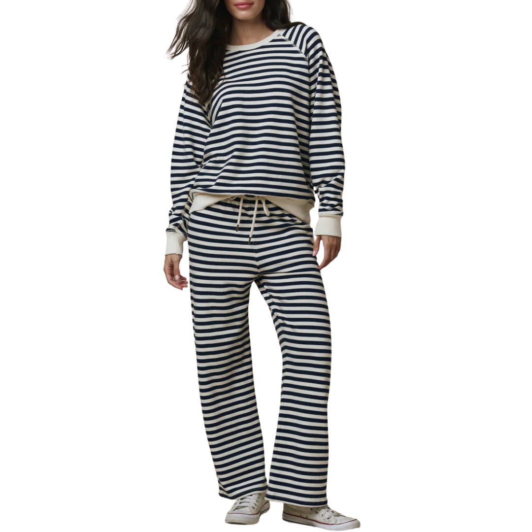 The College Sweatshirt in Navy Sailor Stripe