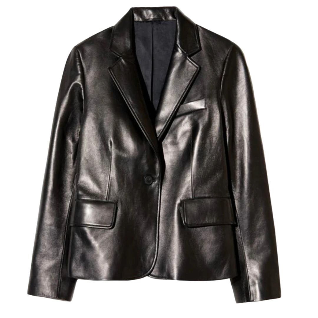 Pascale Leather Jacket in Black