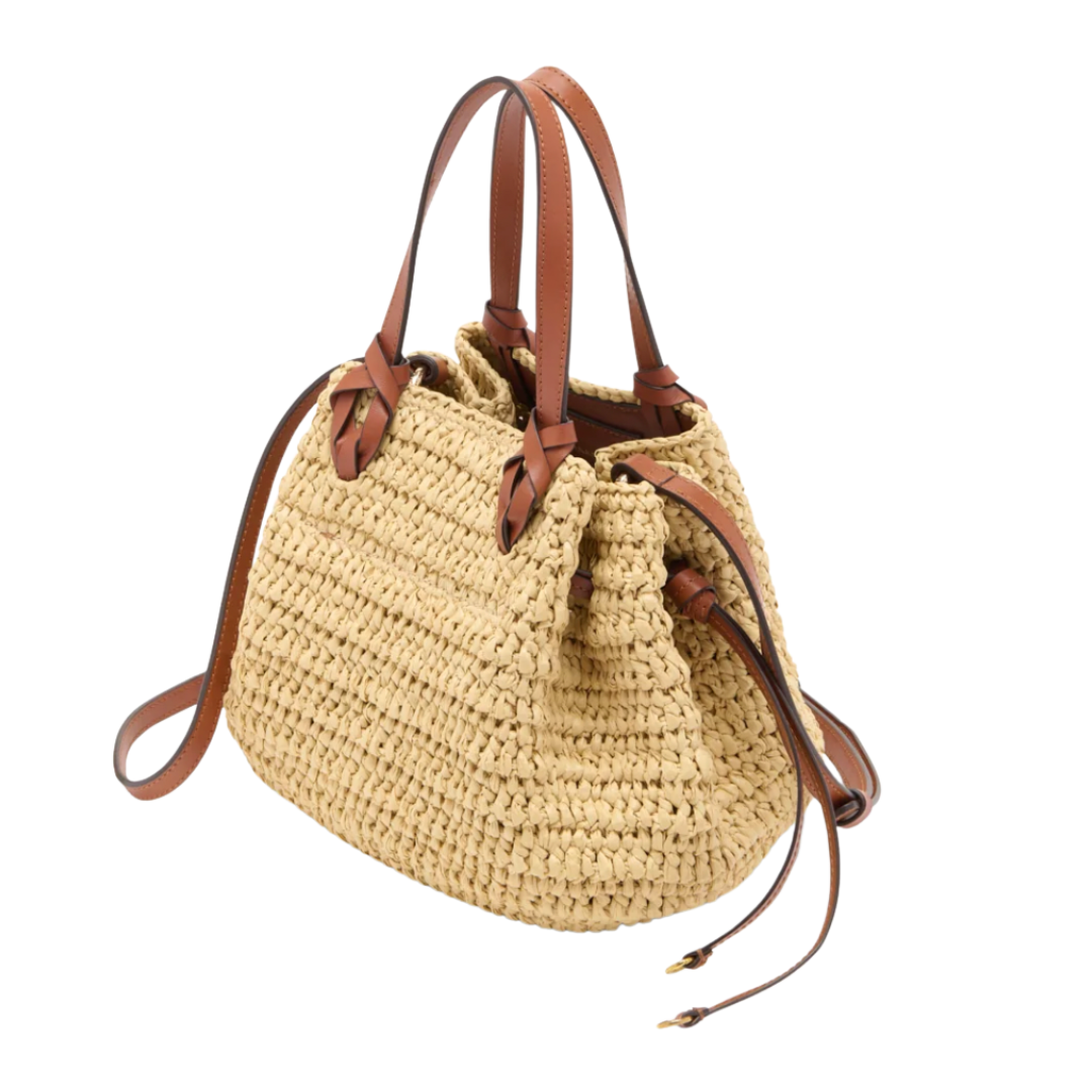 Gio Raffia Crossbody in Natural