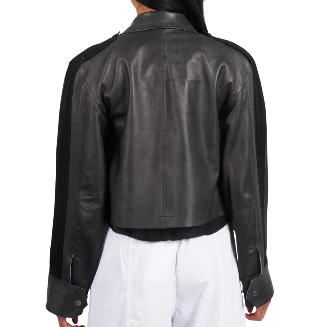 Toni Patina Leather Jacket in Black
