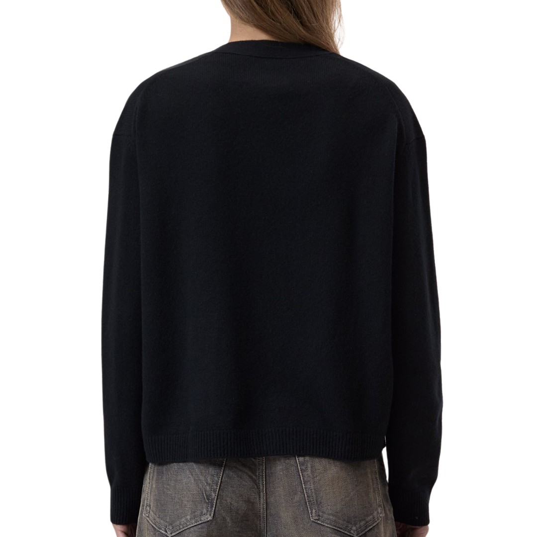 Wool Cardigan in Black