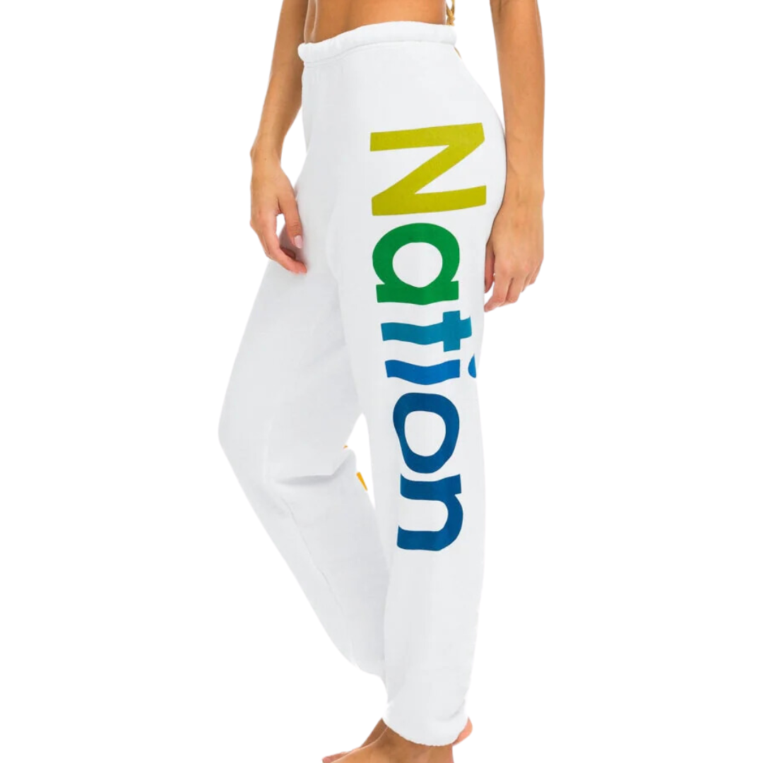Logo Stitch Sweatpants in White