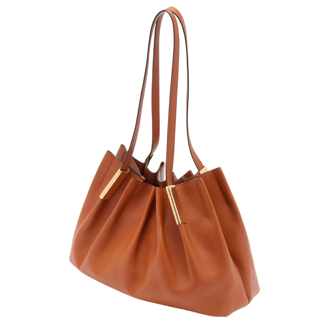 Isadora Ruched East-West Tote in Sierra