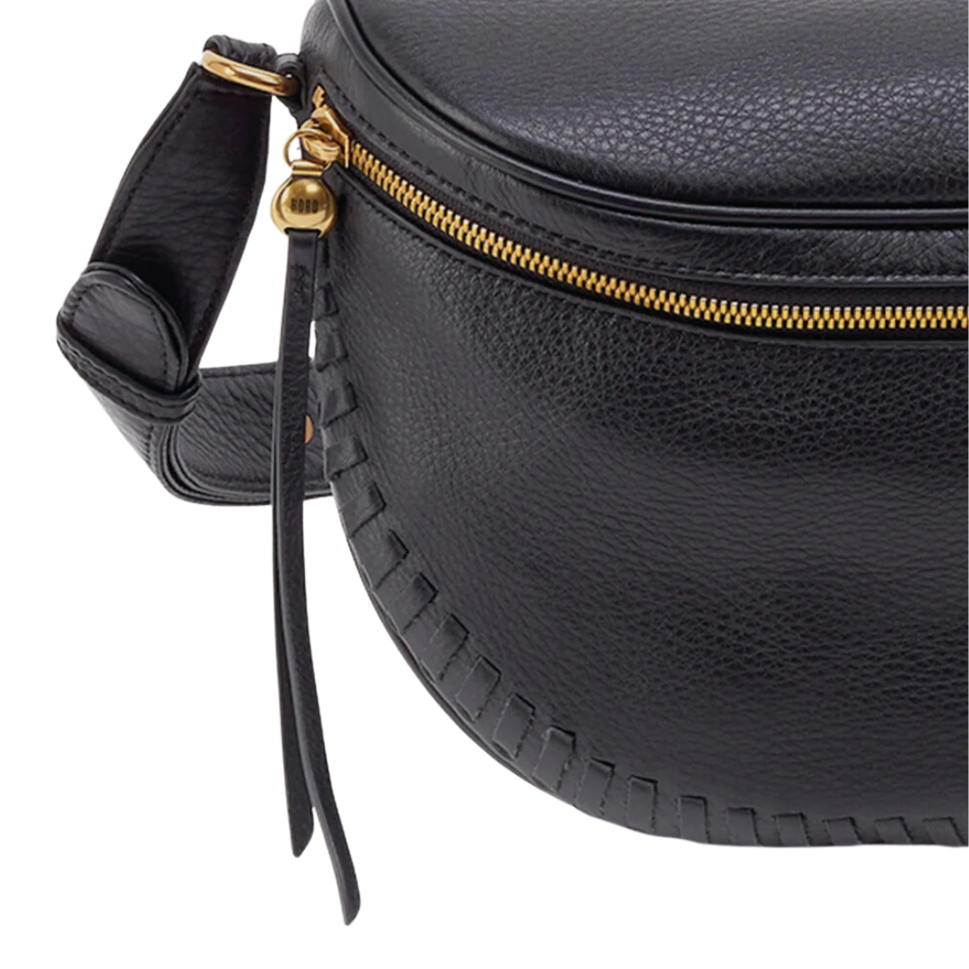Juno Belt Bag in Black Whipstitch