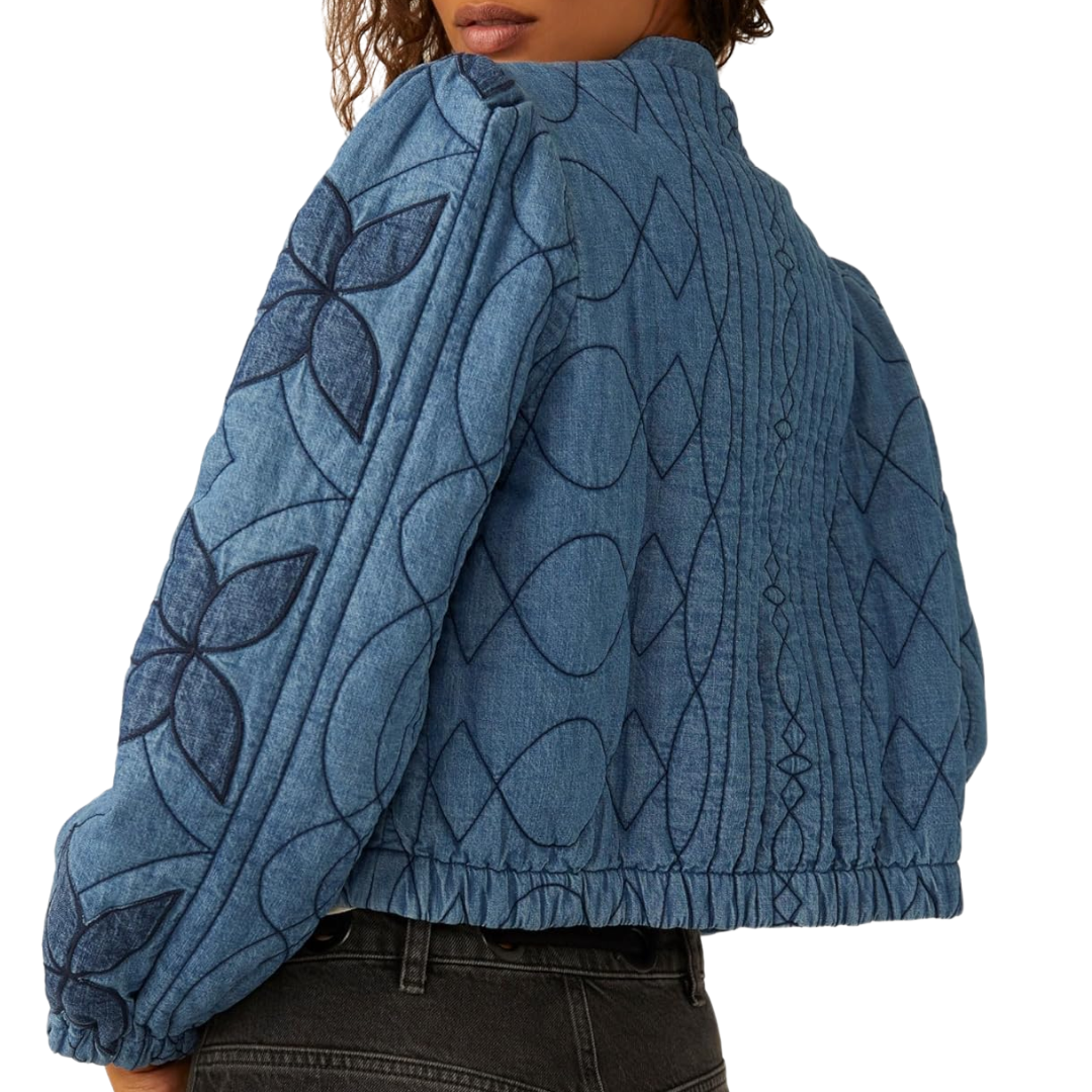 Quinn Quilted Jacket in Indigo Combo