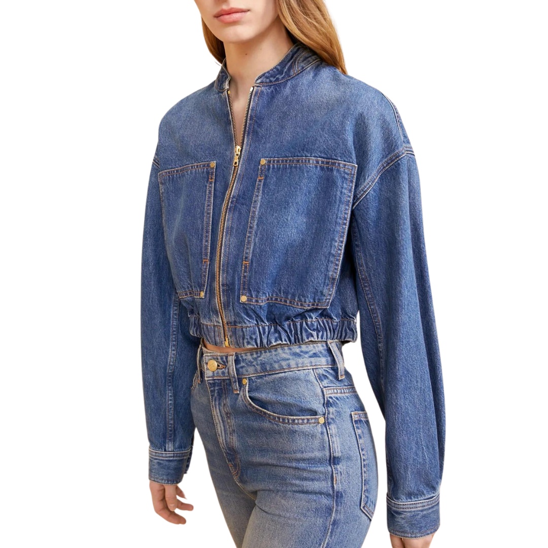 The Alessa Jacket in Danube Medium Indigo Wash