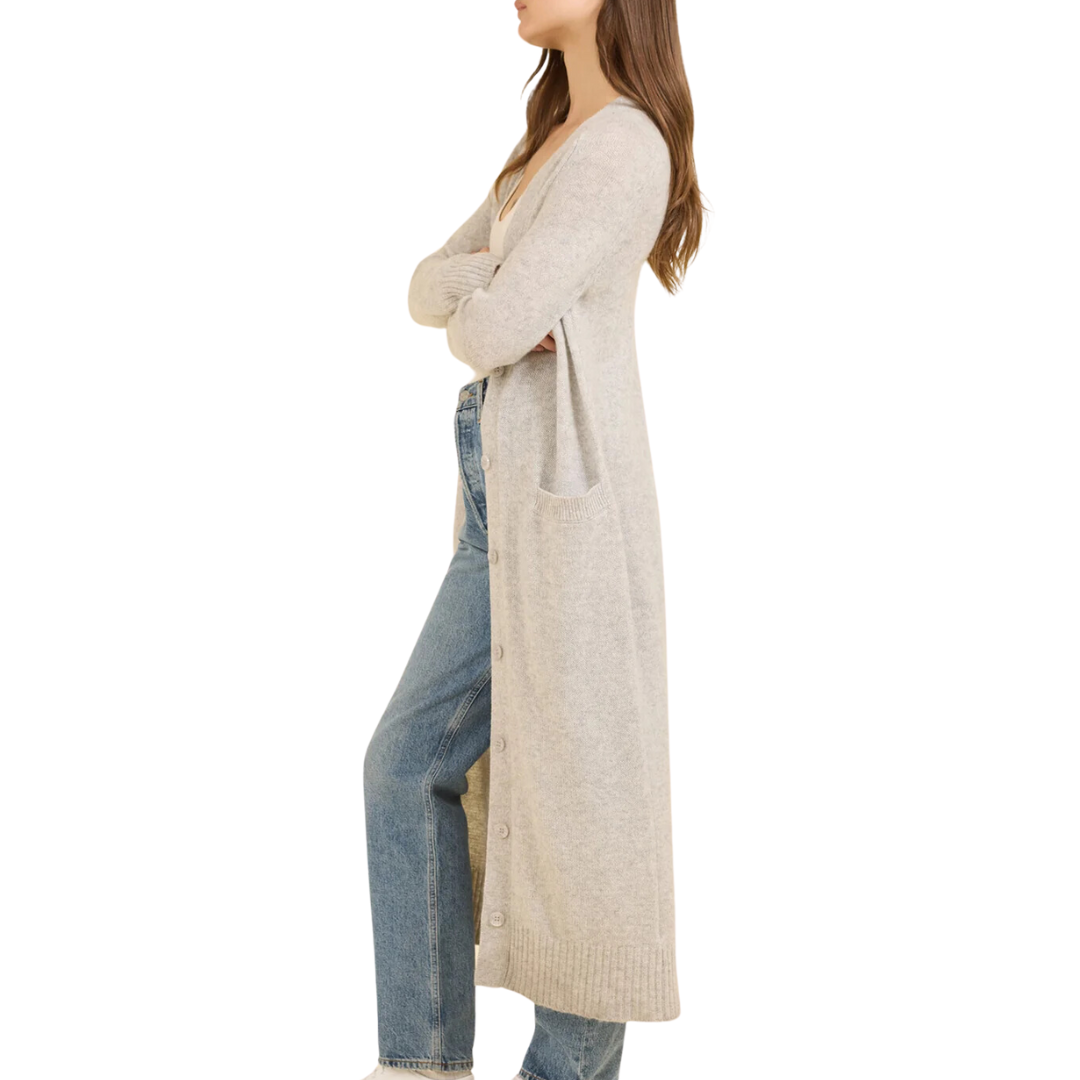 Morgan Cashmere Duster in Heather Grey
