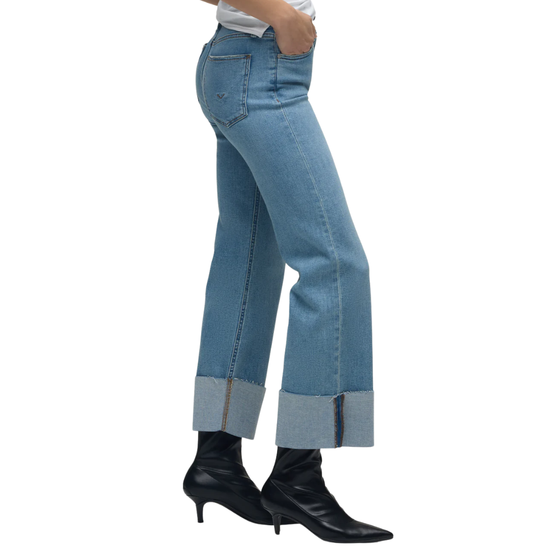 Rosie High-Rise Wide Leg Jean With Cuff in Oak