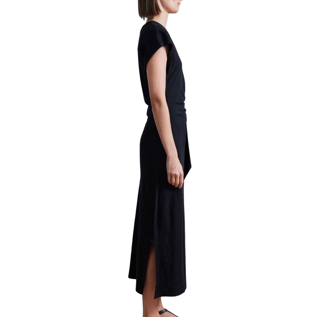 Vanina Cinched Waist Dress in Black