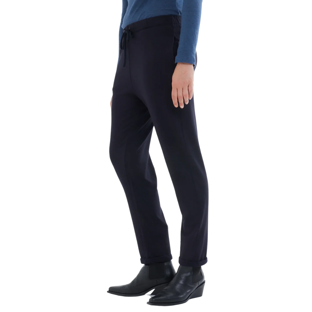 French Terry Drawstring Pant With Cuff in Marine