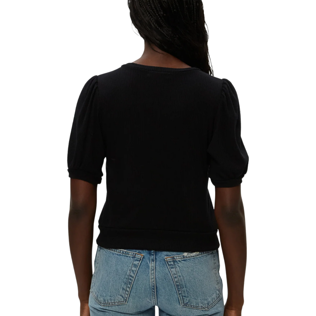 Quinn Puff Sleeve Ribbed Top