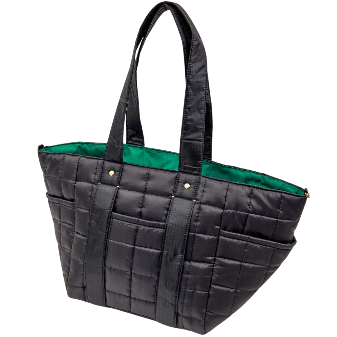 Le Box Tote Sportif in Black Quilted Ripstop