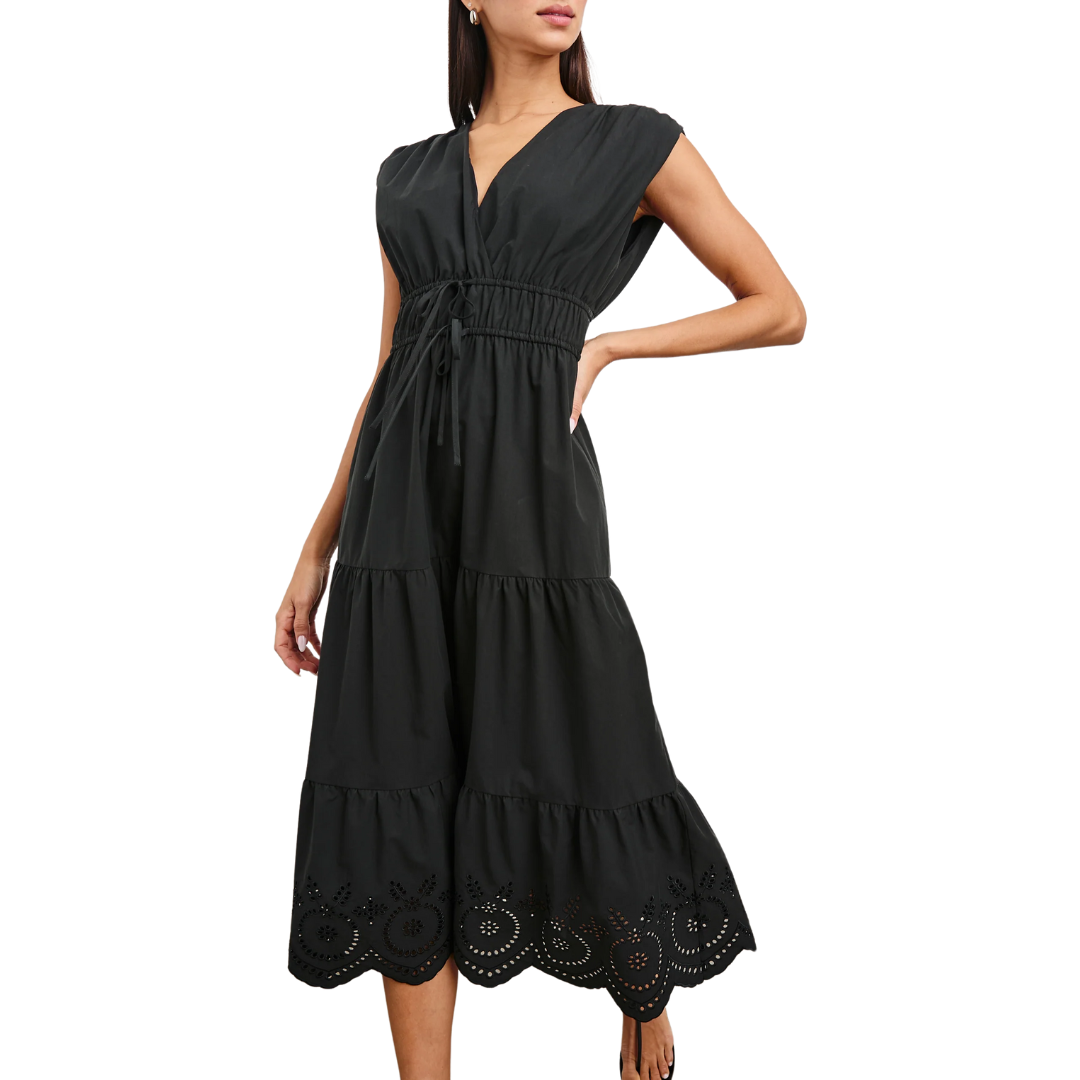 Lucia Dress in Black Eyelet