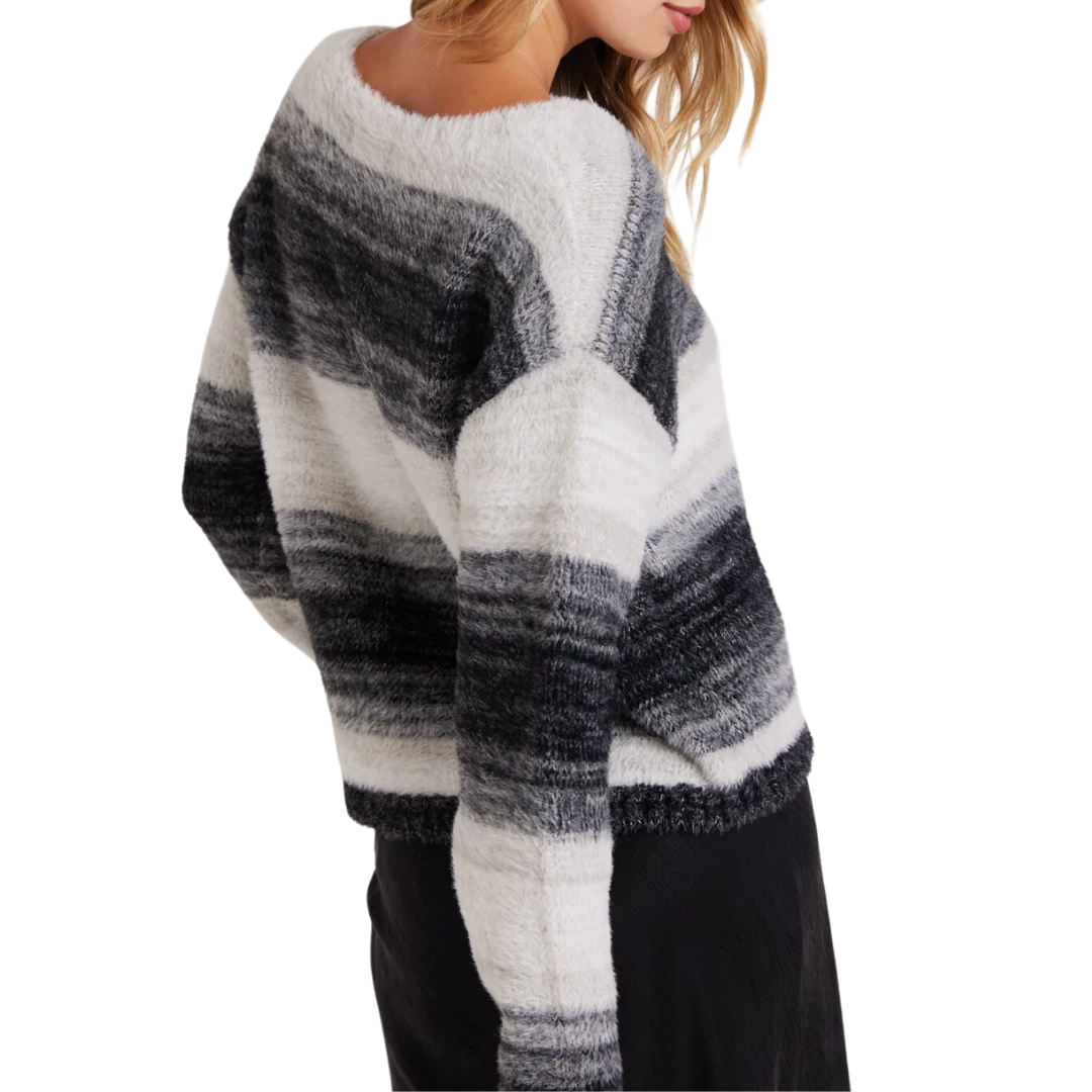 Slouchy Sweater in Warm Grey Ombre