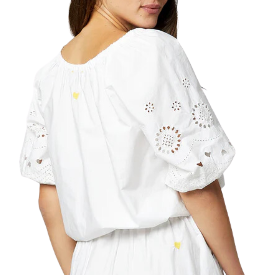 Lizzie Eyelet Blouse in White