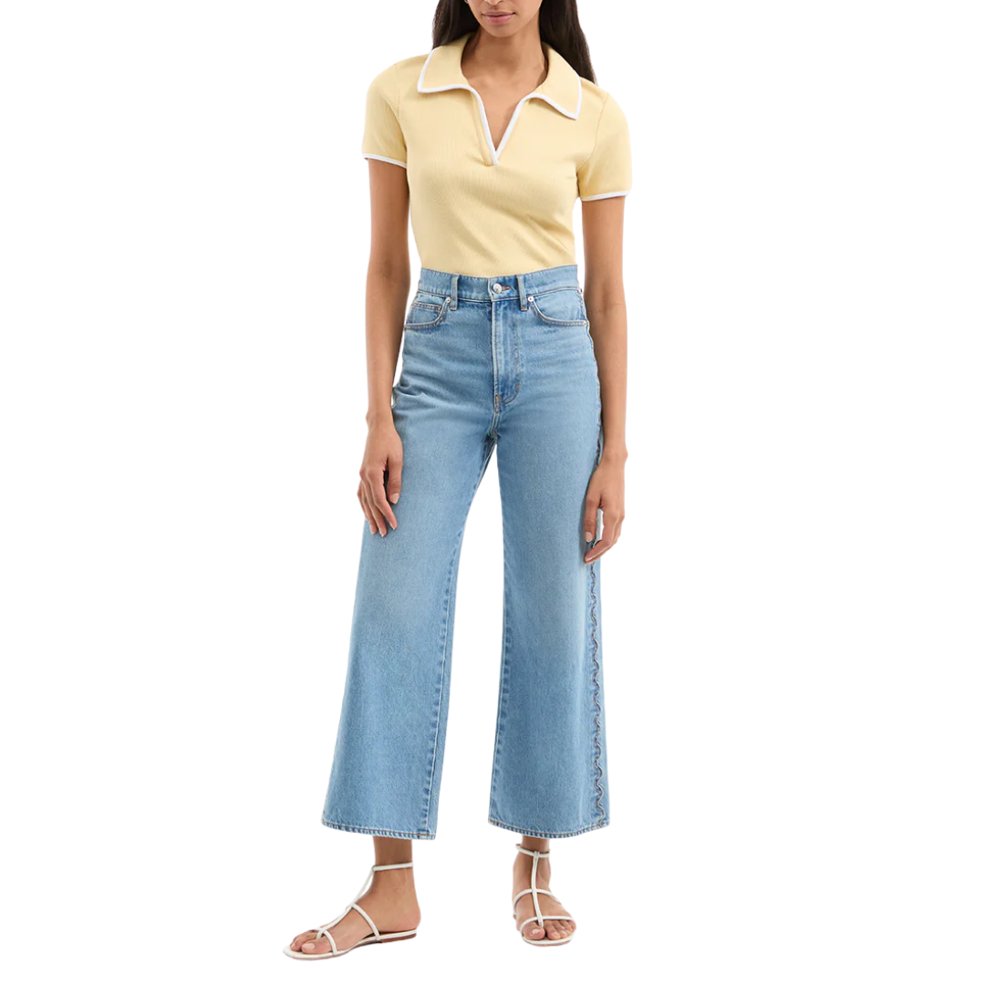 Taylor Scalloped Cropped Jean in Nova
