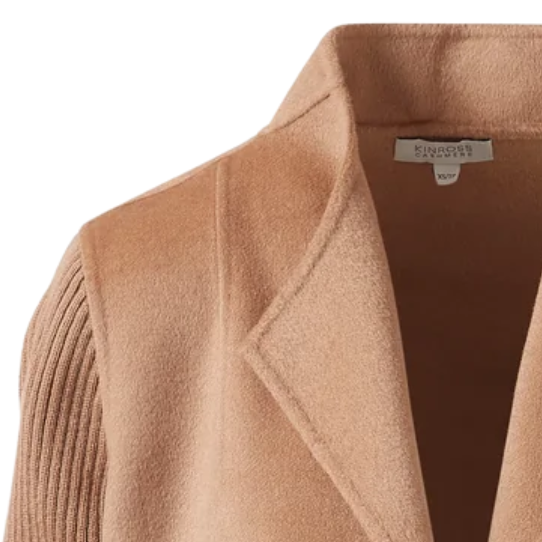 Rib Sleeve Coat in Camel