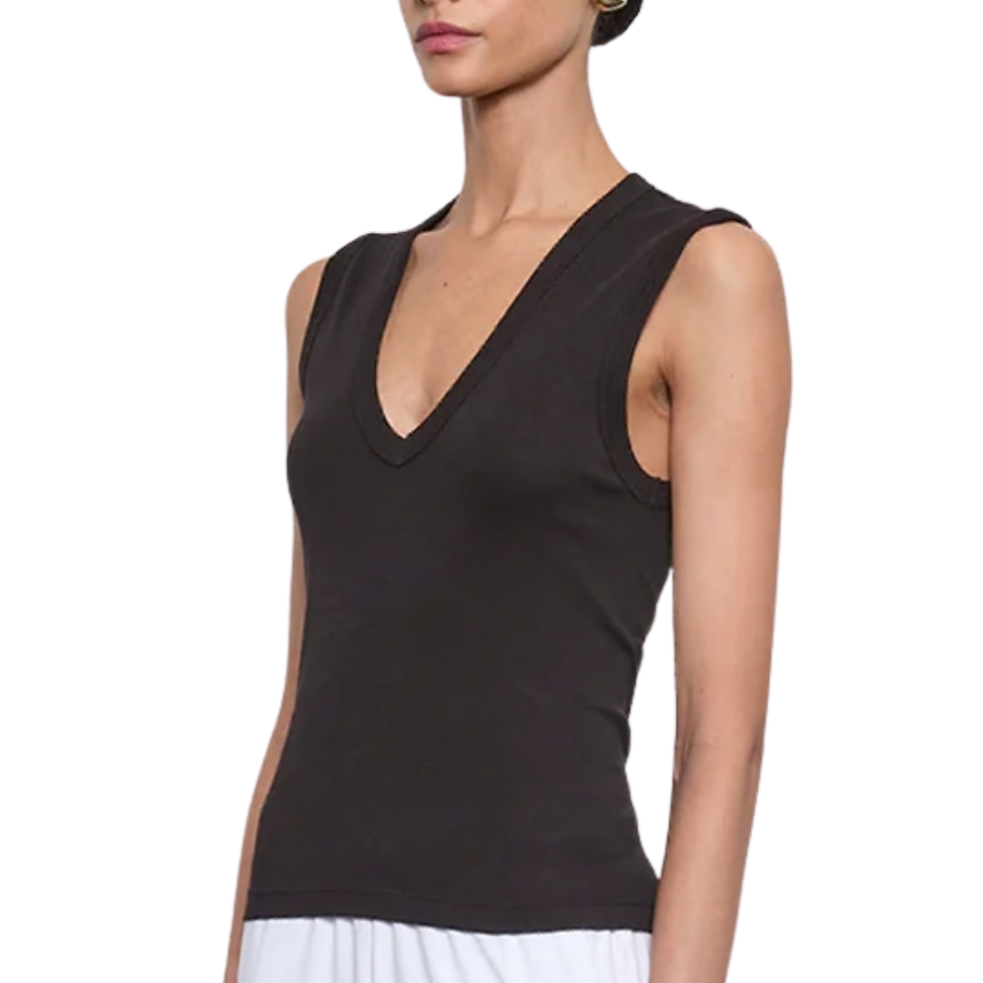 New Classic Sleeveless V in Black