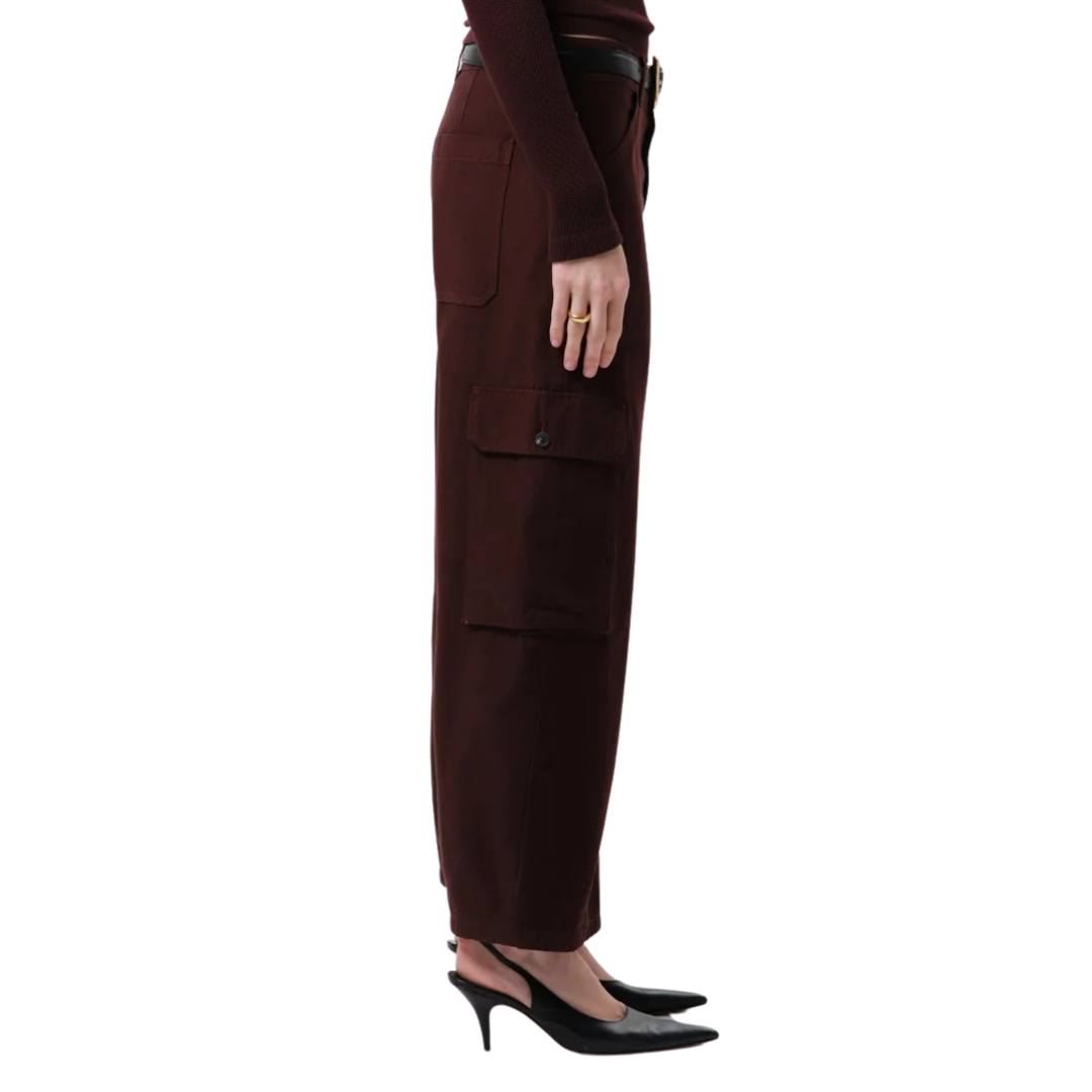 Thassos Twisted Seam Utility Pant in Mahogany