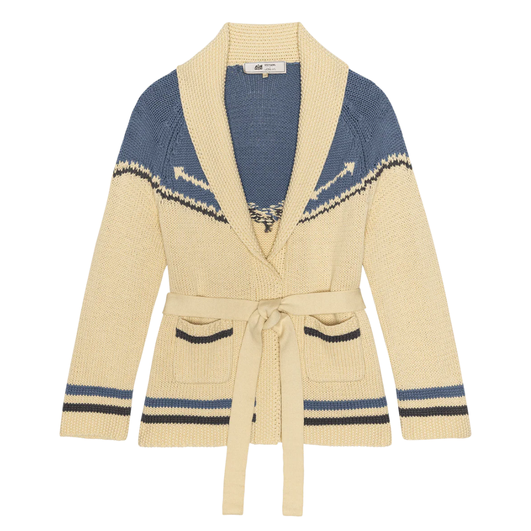 The Western Riding Cardigan Sweater in Robin Blue
