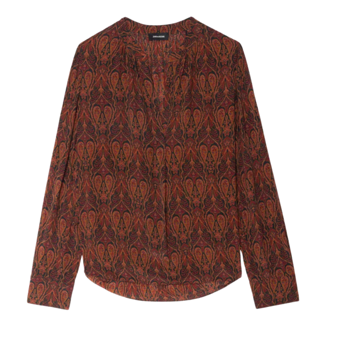 Tink Blouse in Black Paisley