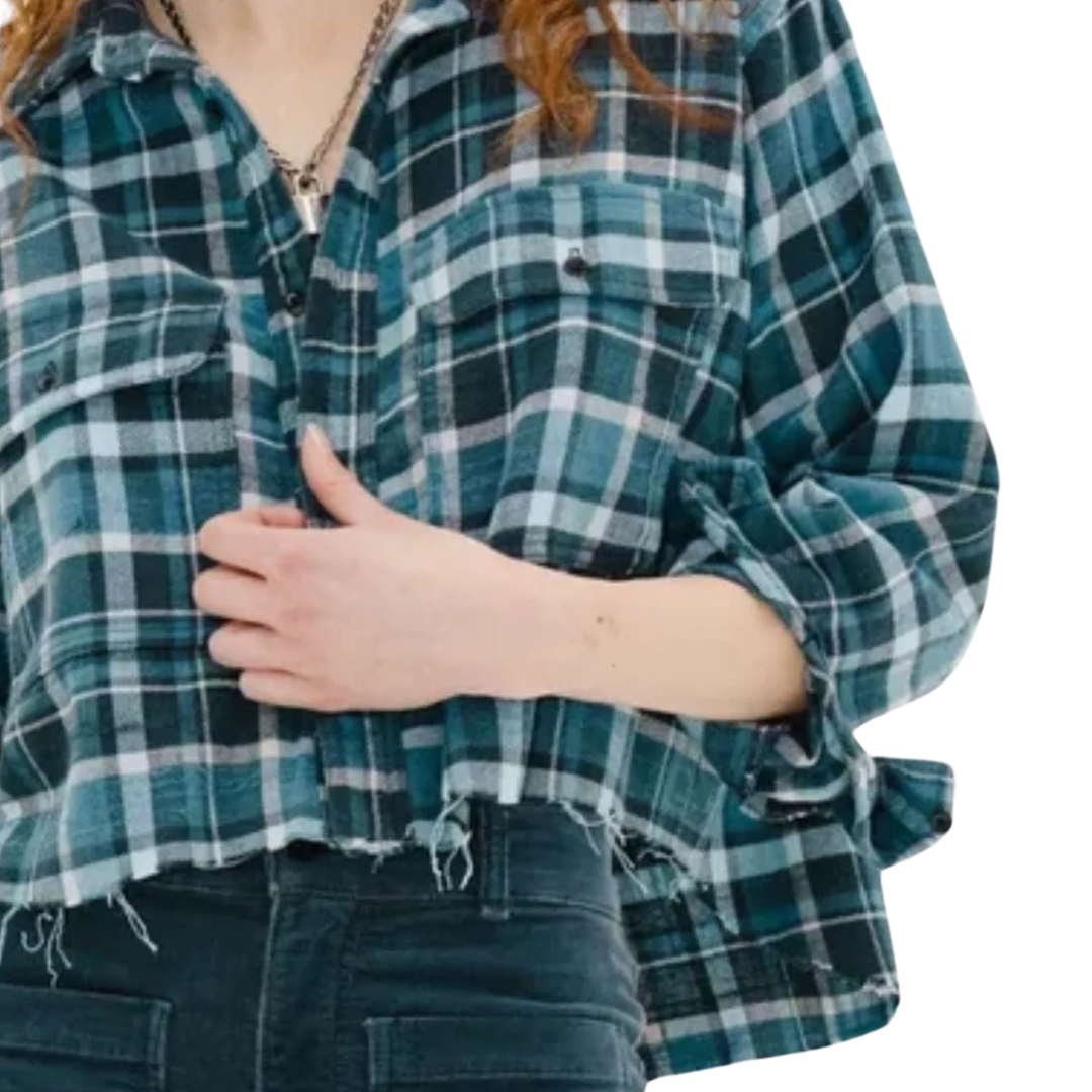 Crosby Flannel in Slate Plaid