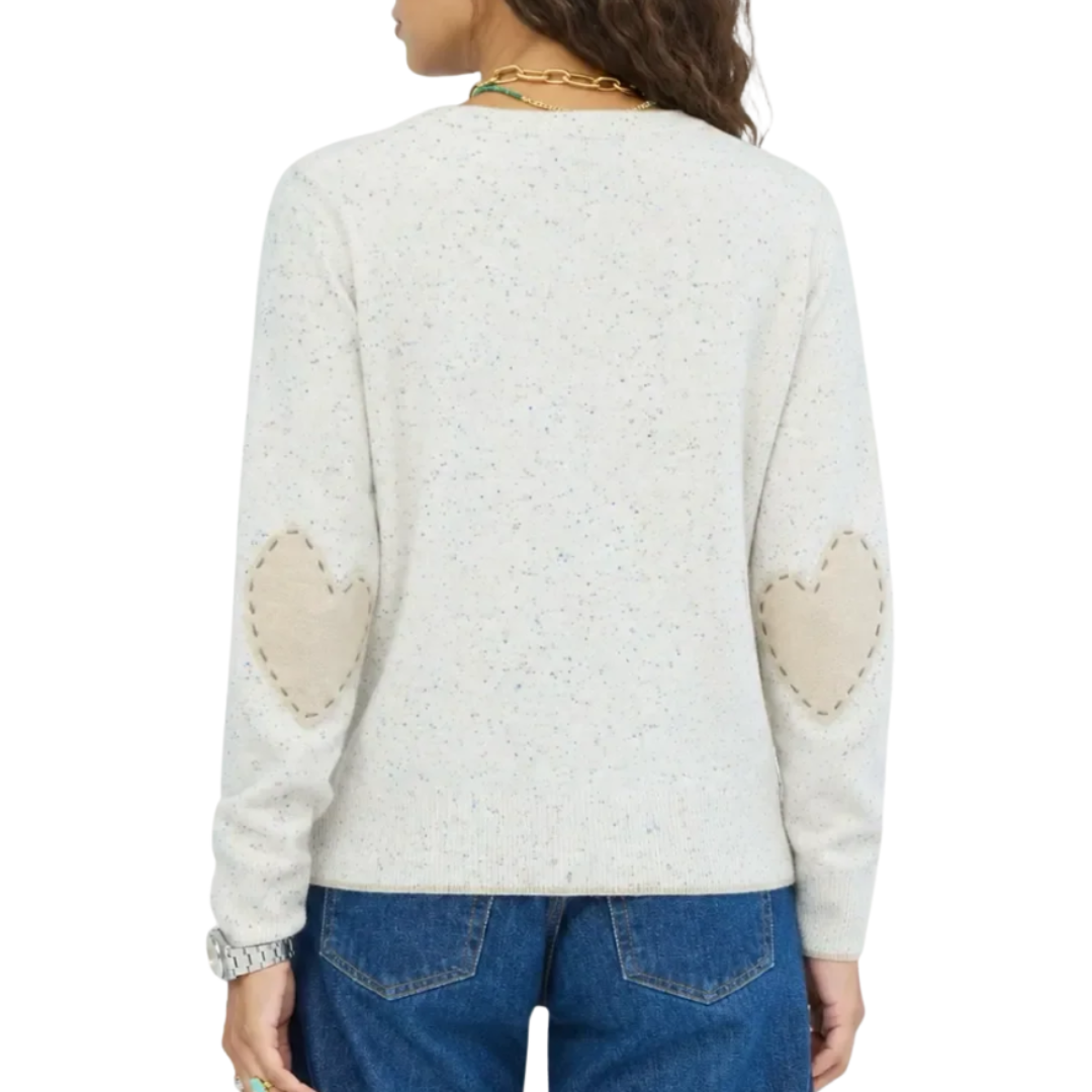 Patchwork Pullover Sweater in Natural