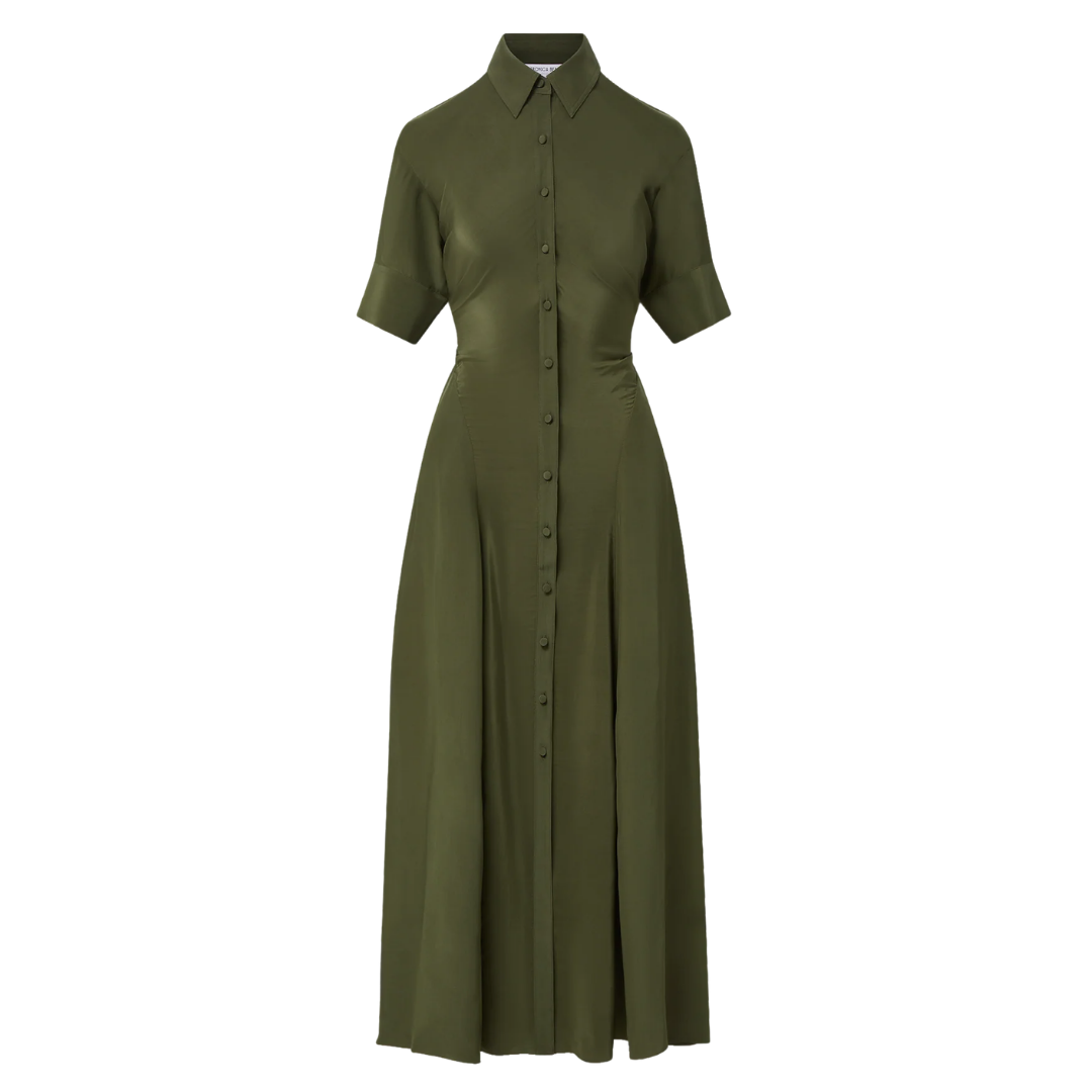 Perenna Maxi Shirtdress in Loden
