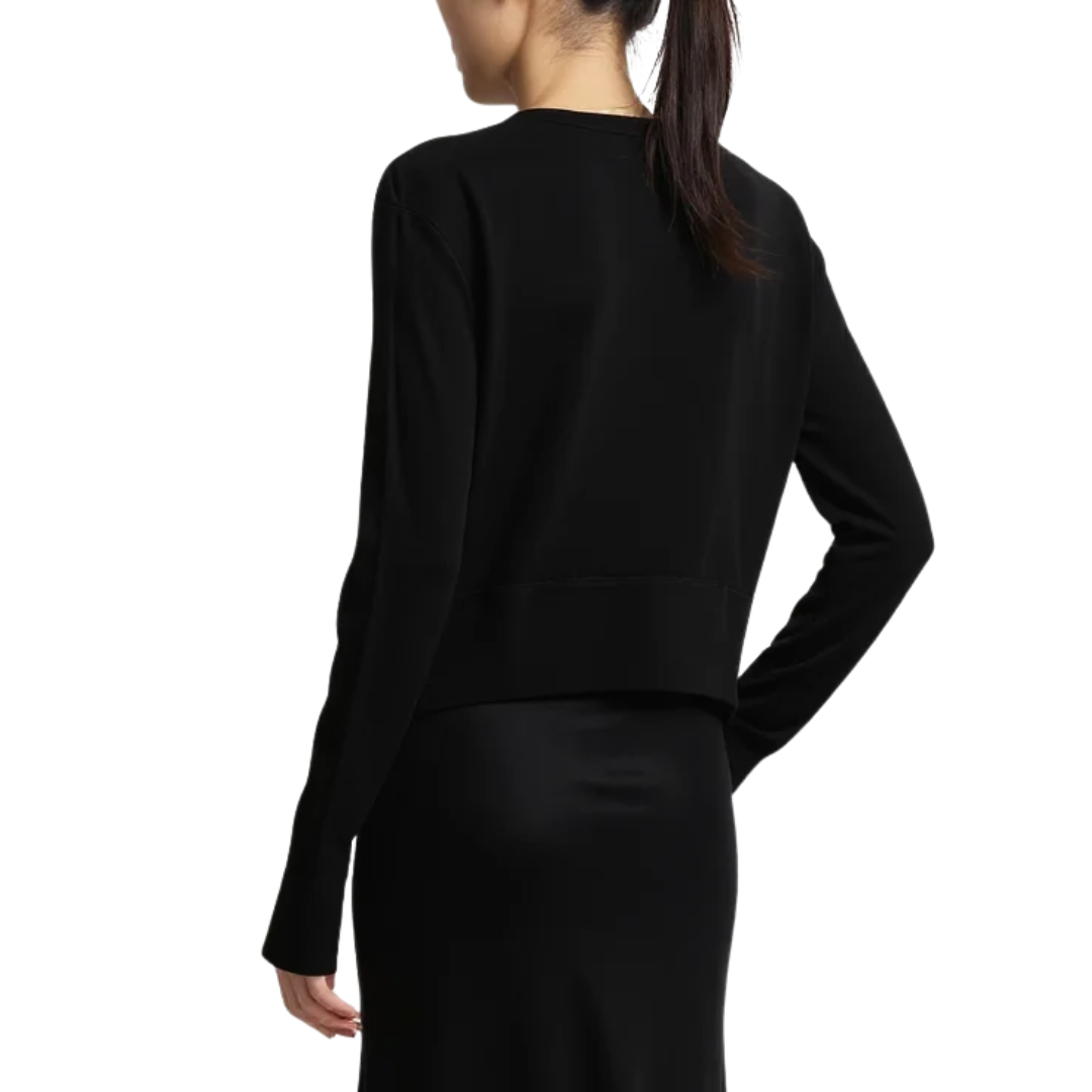 Elodie Layered Crewneck Knit in Black