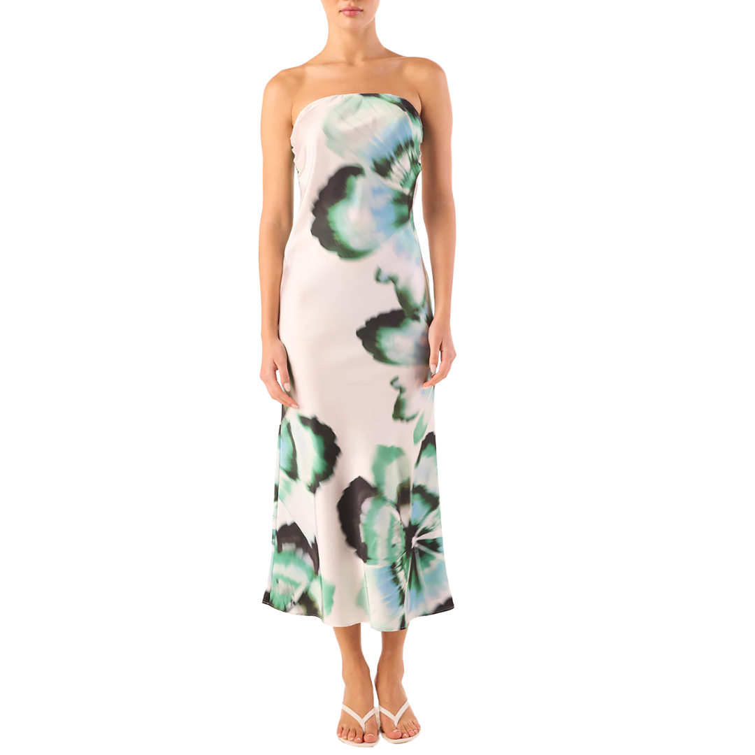 Thara Dress in Verdant Anemone Satin