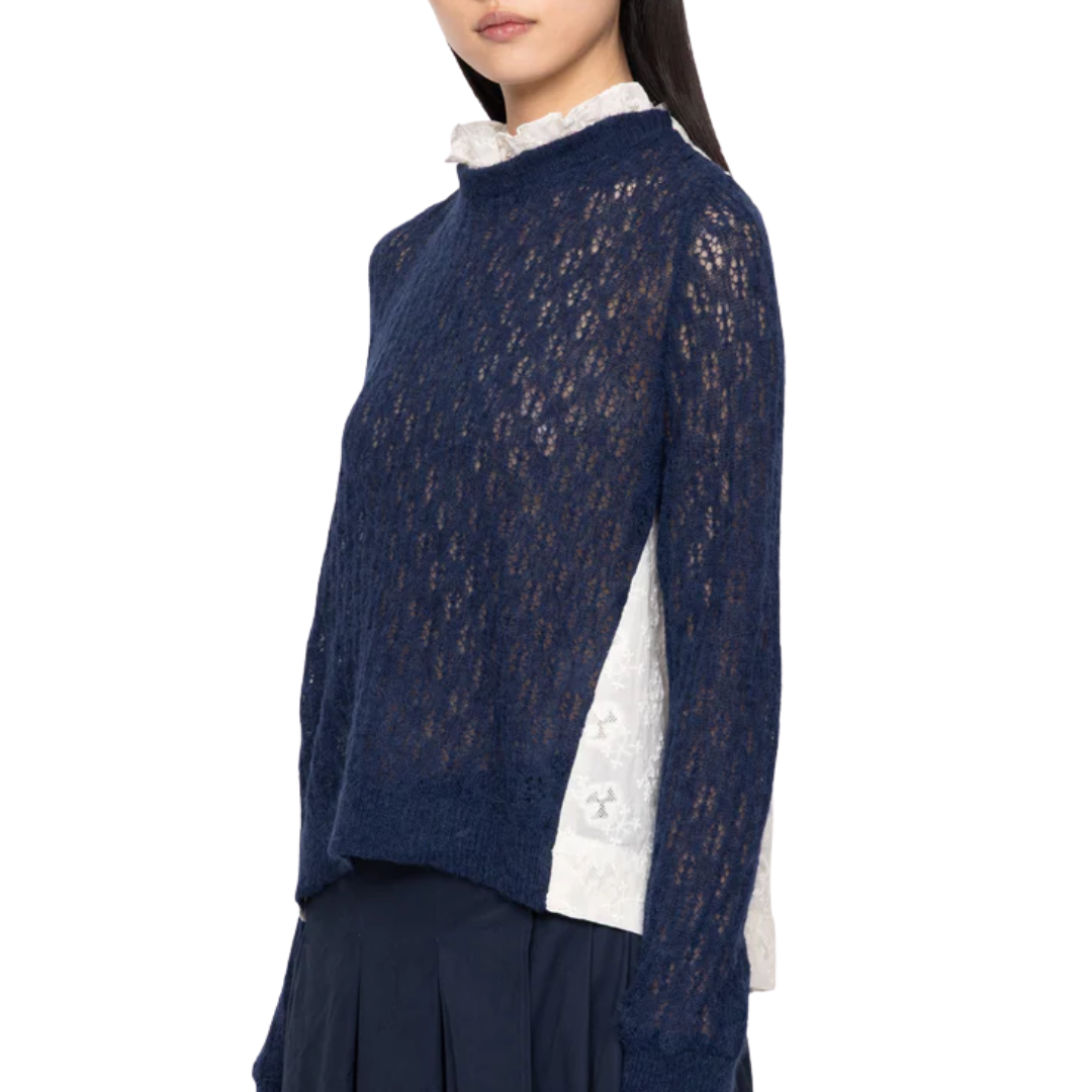 Teagan Combo Sweater in Navy