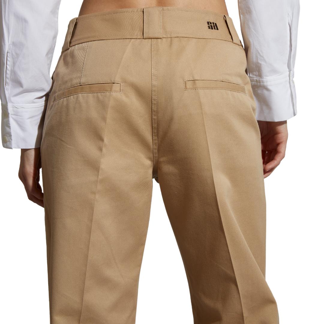 Nessa Mid-Rise Straight Leg Pant in Khaki