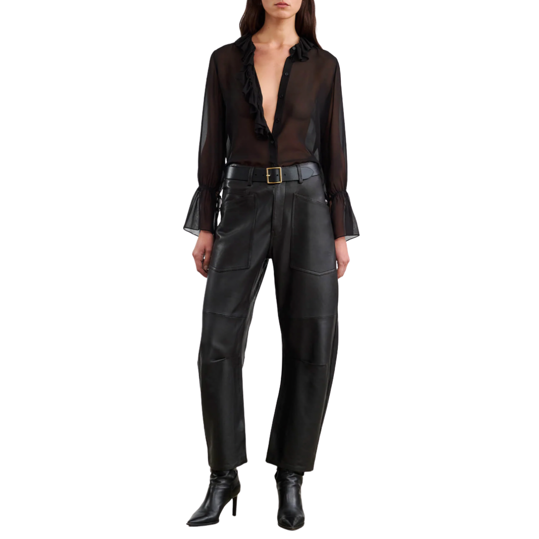 Shon Leather Pant in Black