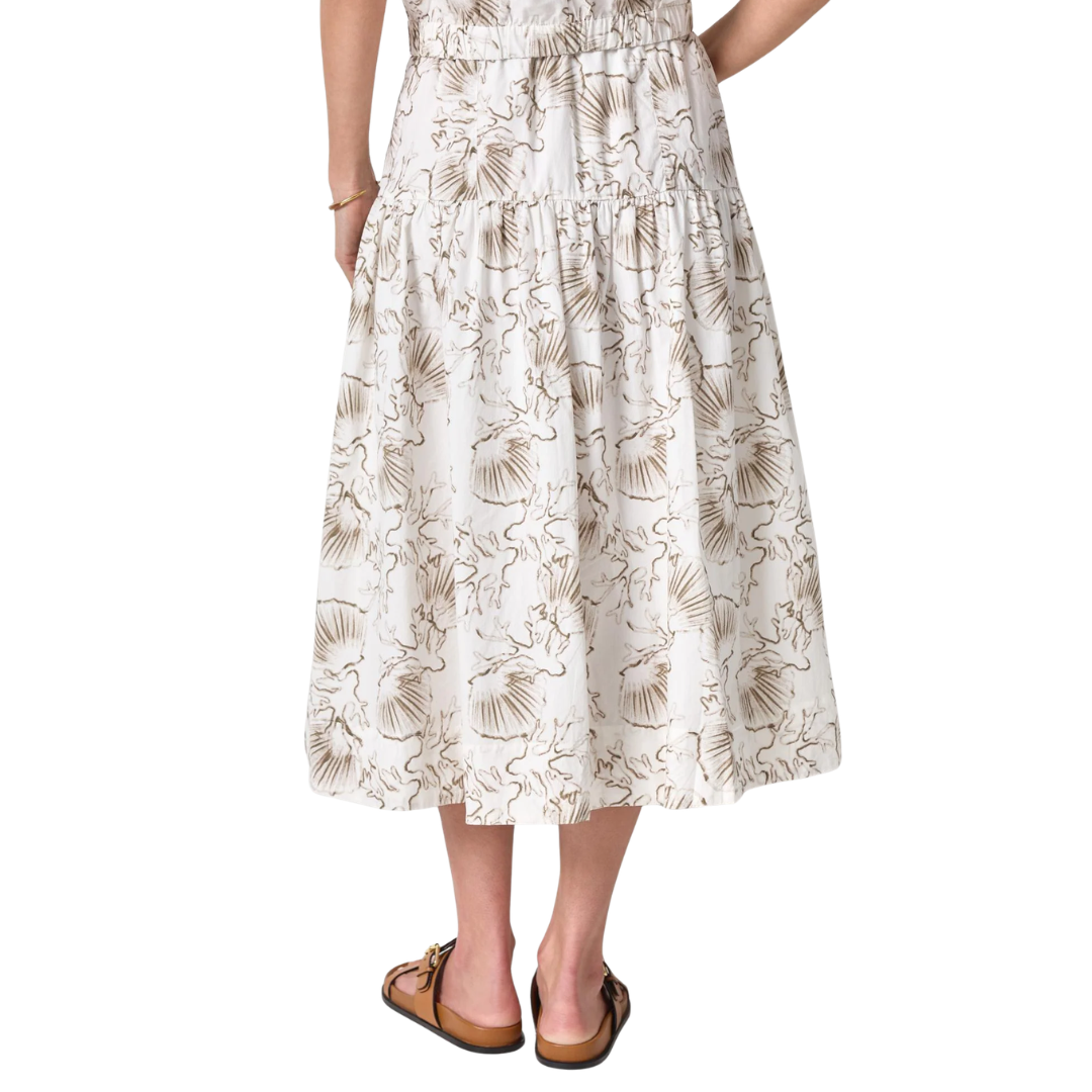 Poplin Yoke Skirt in Fern Print