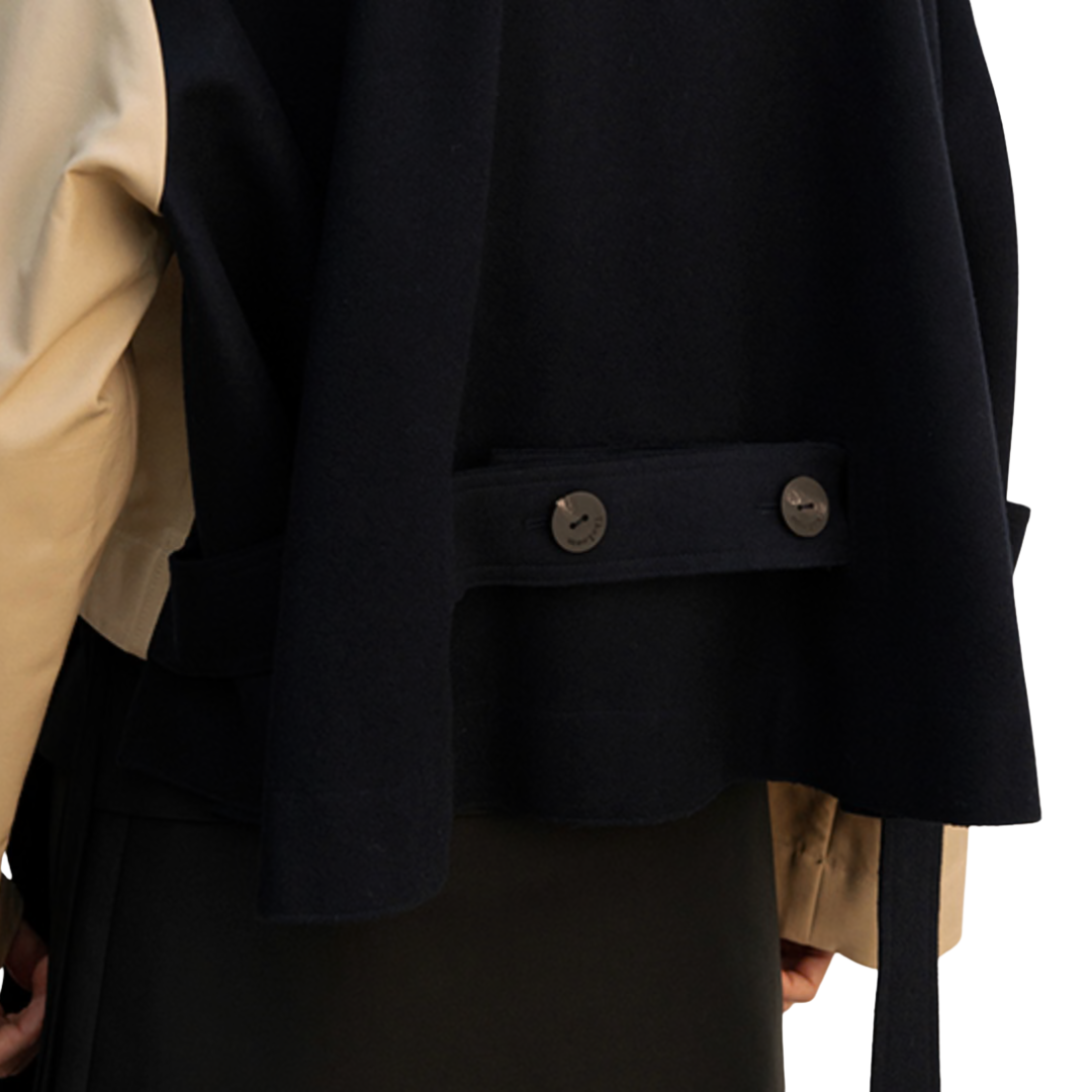 Back Flare Short Coat in Beige