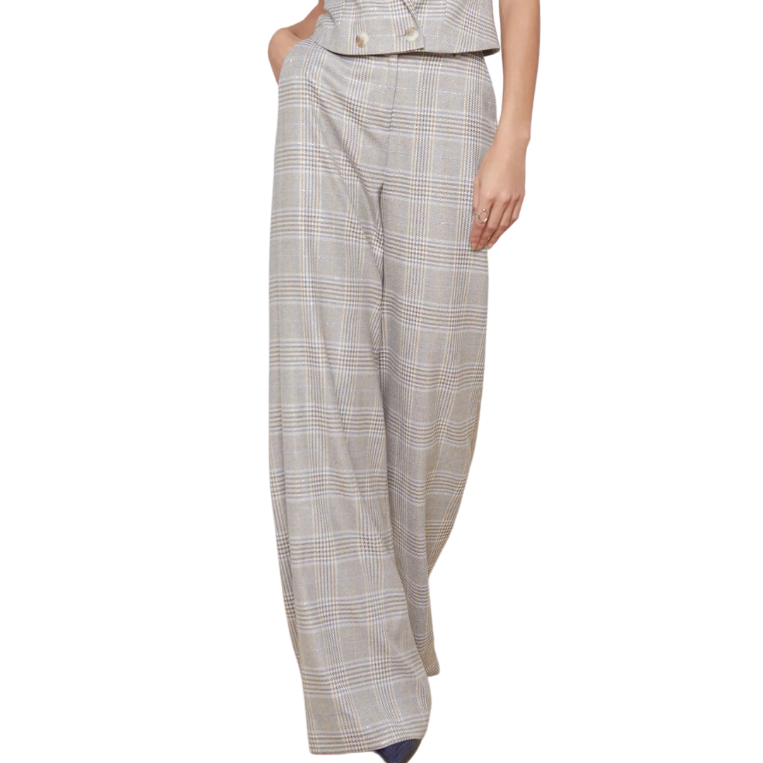 Pilar Pant in Ivory/Neutral Multi