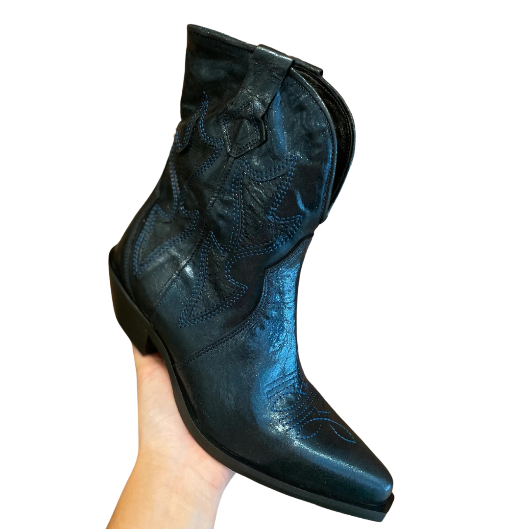 Way Out West Cowboy Boots in Midnight