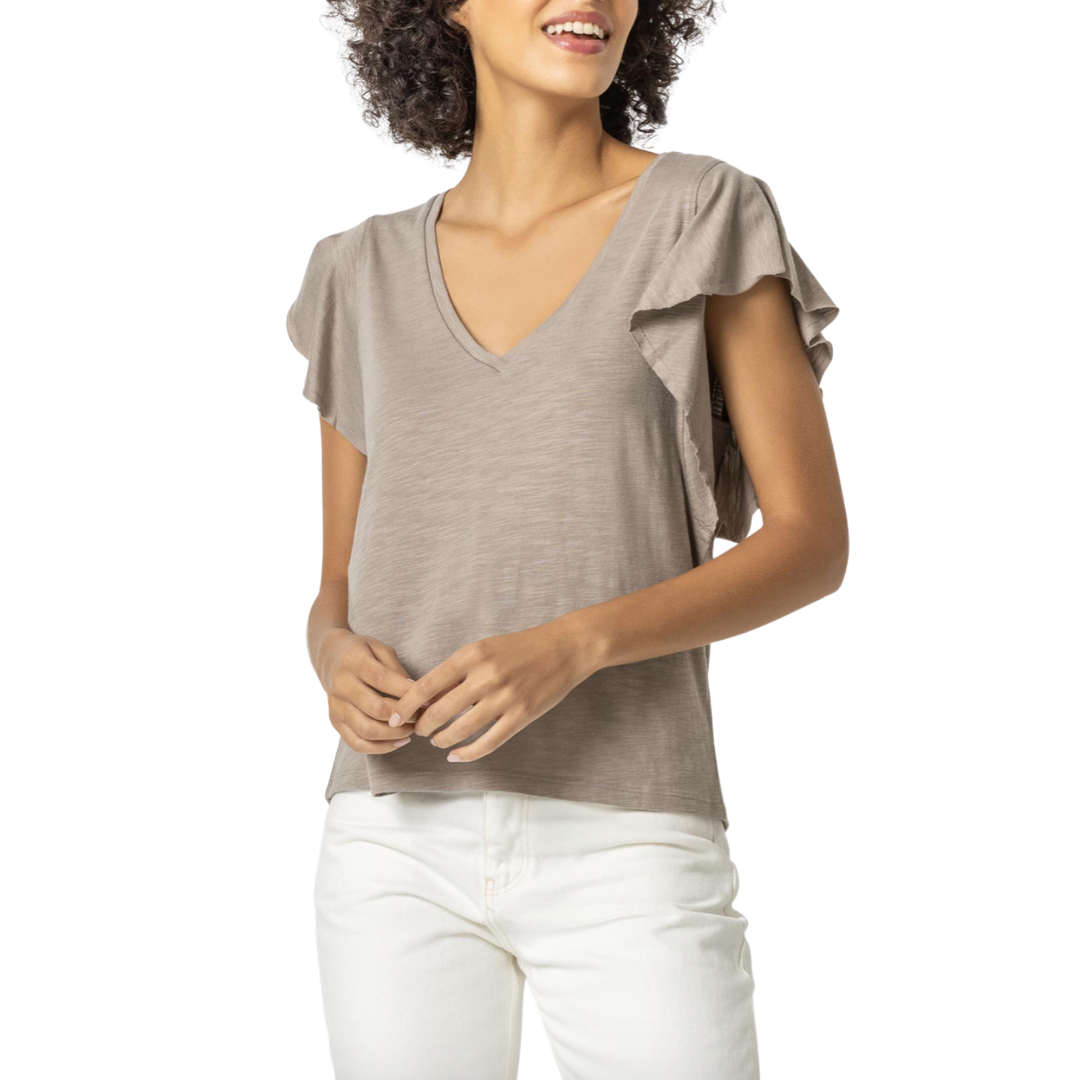 Flutter V-neck Tee