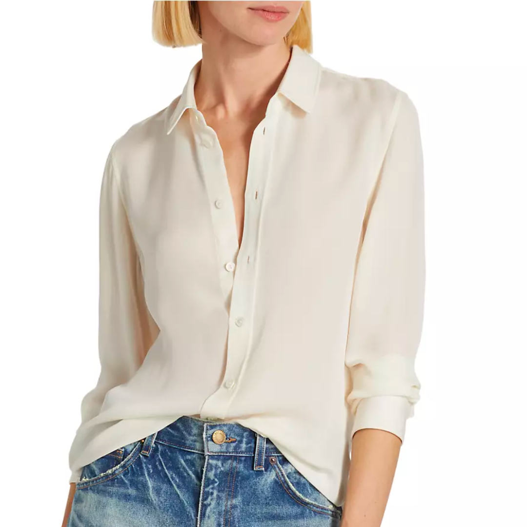 Gaia Silk Shirt in Ivory