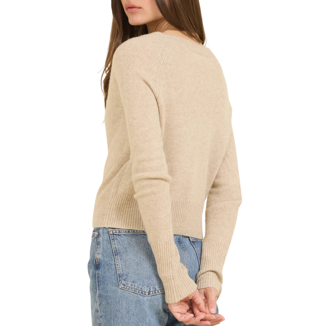 Blakely Cashmere Vneck in Oatmeal