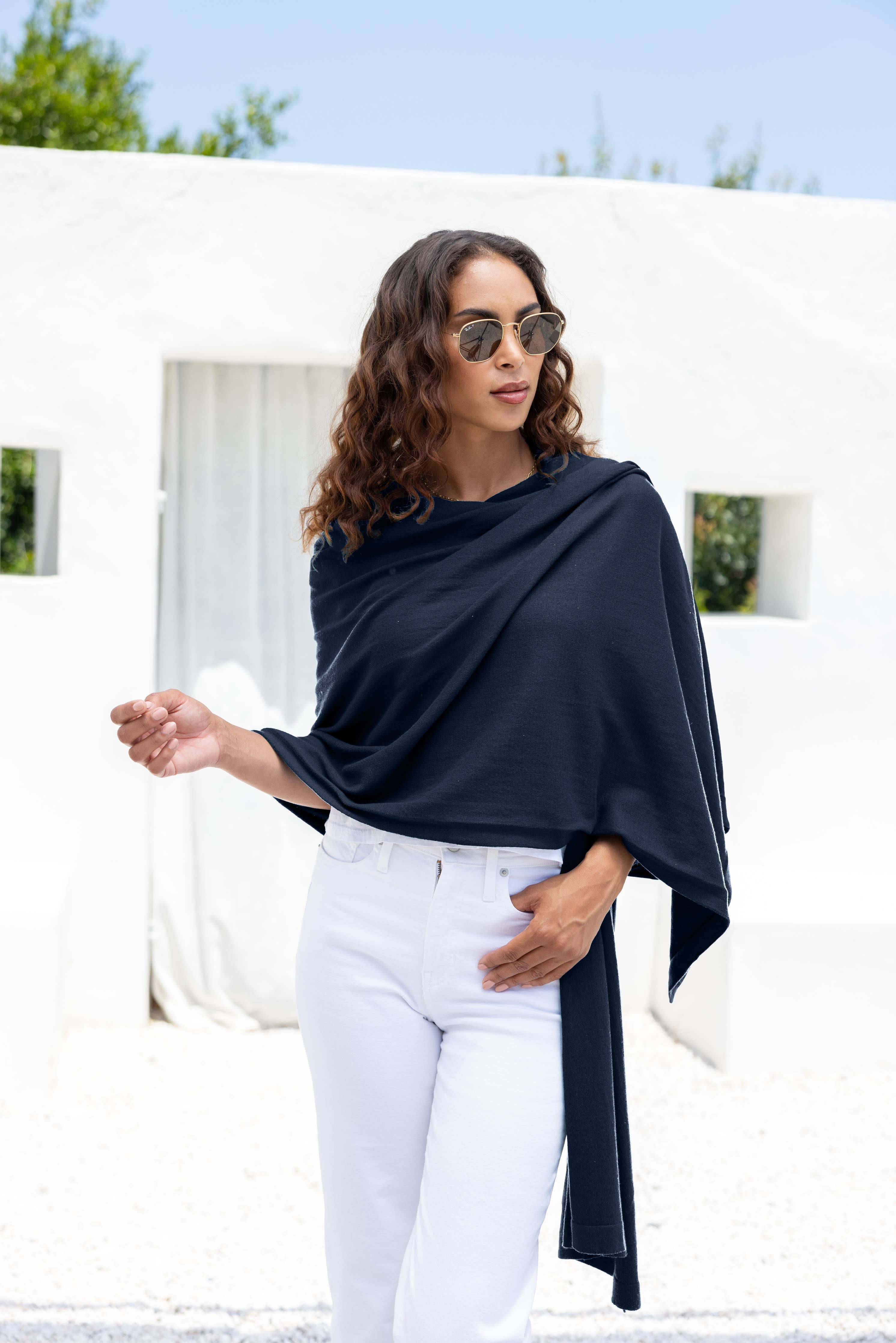 Dreamsoft Organic Cotton Travel Scarf Oxford Blue
