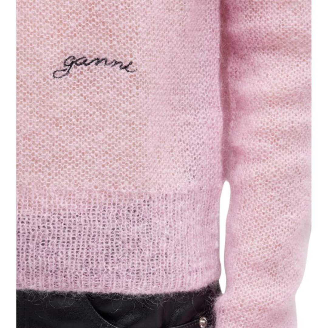 Mohair Highneck Sweater in Lilac Sachet