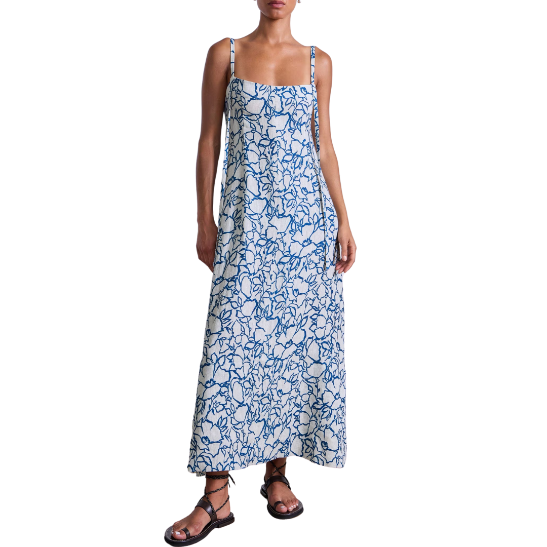 fitted lace wedding dress Viviana Tank Maxi 2 / Lace Floral Flax