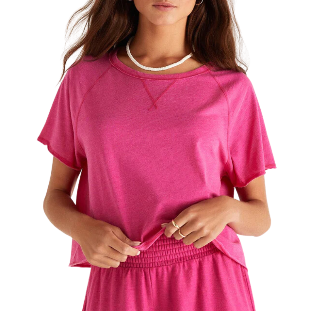 Early Bird Vintage Tee in Fiesta Fuchsia