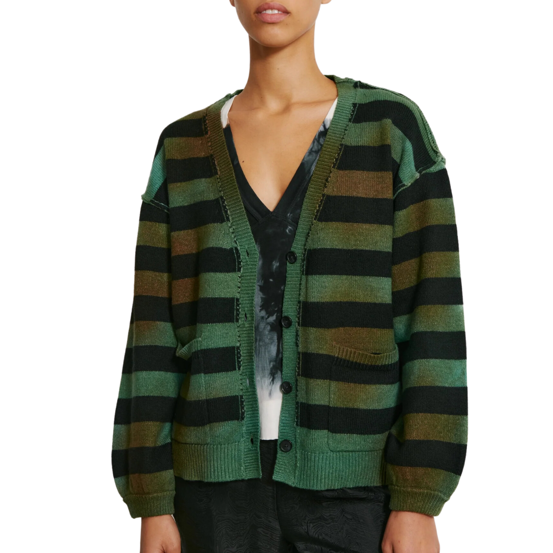 Viola Cardigan in Forest Stripe