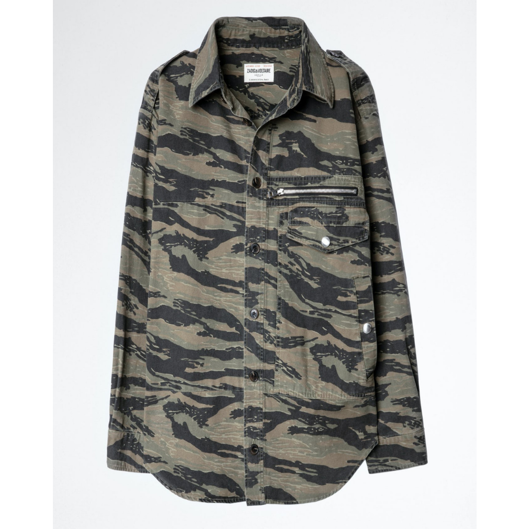 Zadig & Voltaire Troy Vintage Camo Shirt Jacket