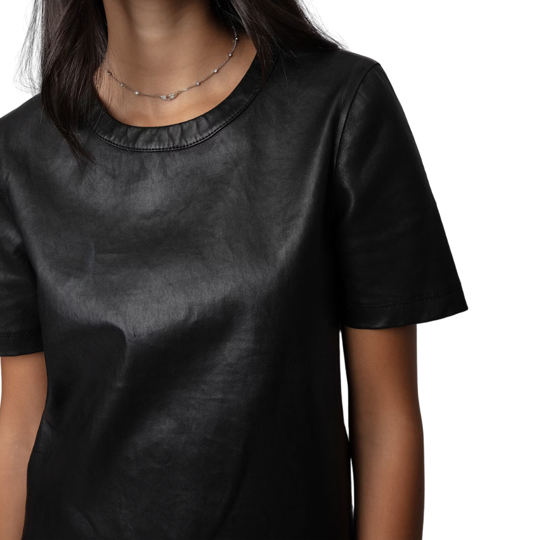 Tas Leather Top in Noir