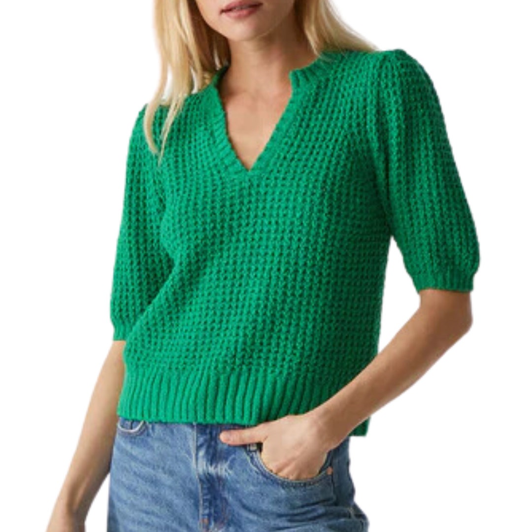 Gemma Puff Sleeve Sweater in Kelly